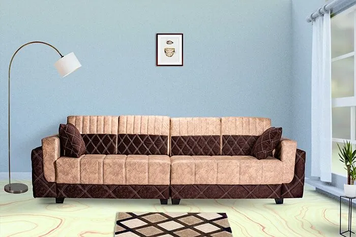 VIVDeal Brownie Beige 4 Seater Sofa Set